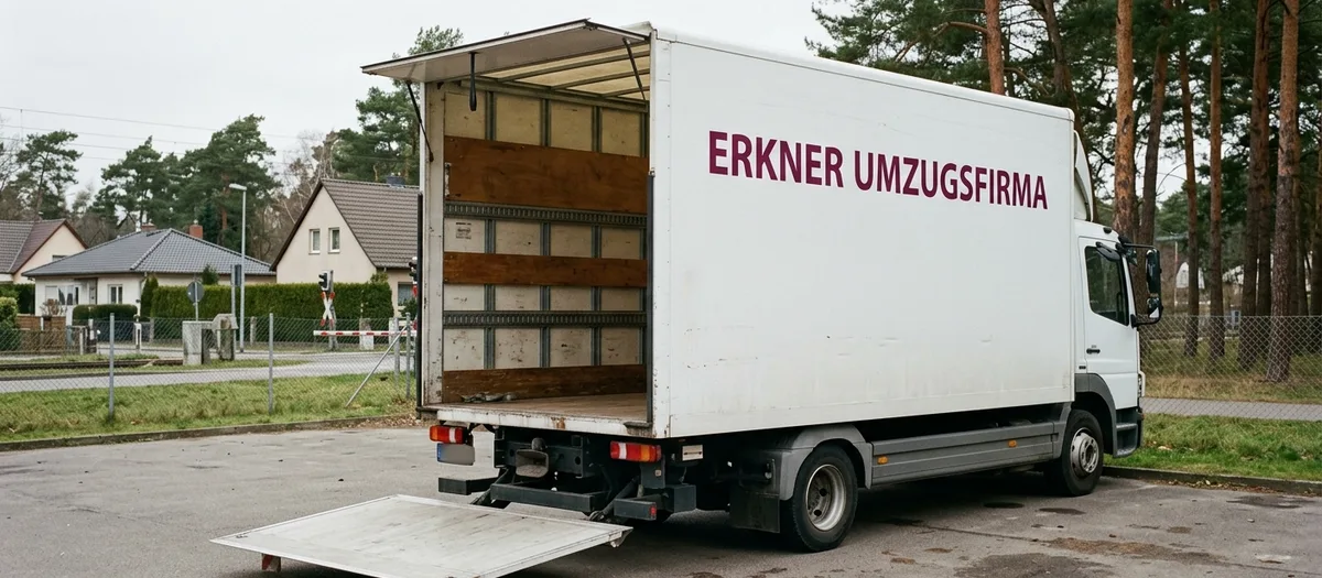 Umzugswagen mit geöffneter Ladebordwand in Erkner